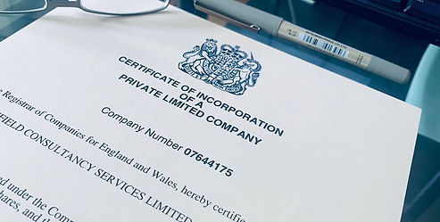 Company formation certificate for a new limited company